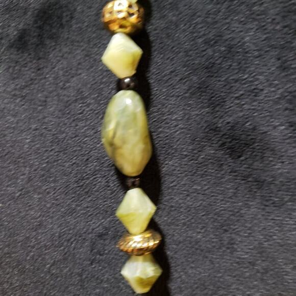 Womens Fashion Lemon Jasper Faceted Stones Haematite Spacers Necklace w/ Lobster - Picture 5 of 6